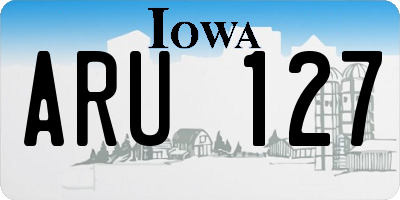 IA license plate ARU127