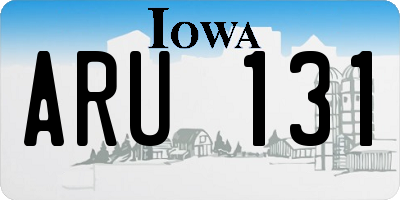IA license plate ARU131