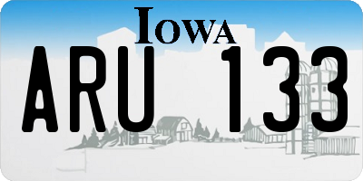 IA license plate ARU133