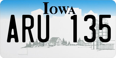 IA license plate ARU135