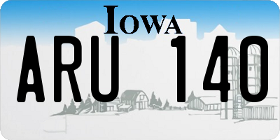 IA license plate ARU140