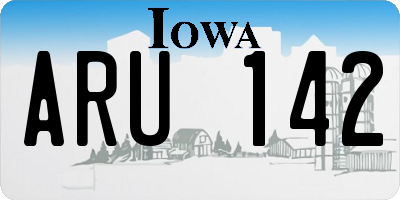IA license plate ARU142