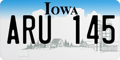 IA license plate ARU145