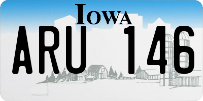 IA license plate ARU146
