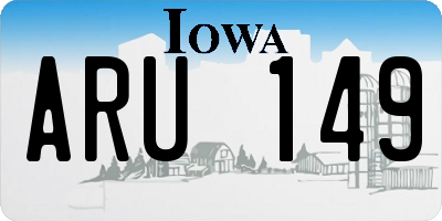 IA license plate ARU149
