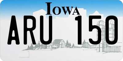 IA license plate ARU150
