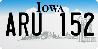 IA license plate ARU152