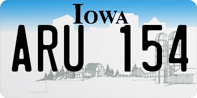 IA license plate ARU154