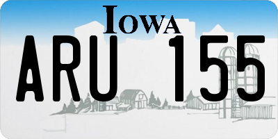 IA license plate ARU155