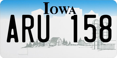 IA license plate ARU158