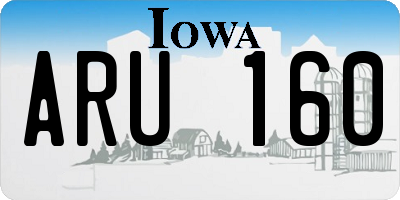 IA license plate ARU160