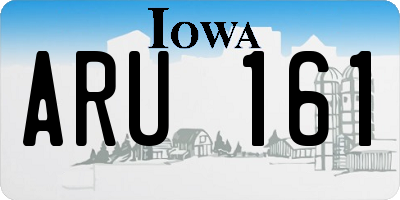 IA license plate ARU161