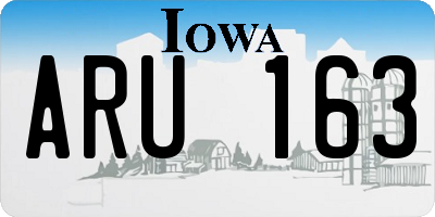 IA license plate ARU163
