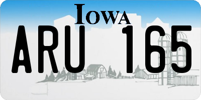 IA license plate ARU165