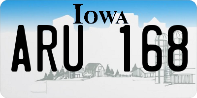 IA license plate ARU168