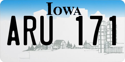 IA license plate ARU171