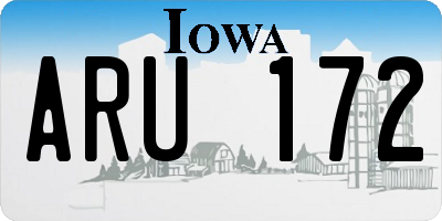 IA license plate ARU172