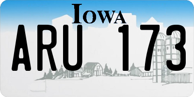 IA license plate ARU173