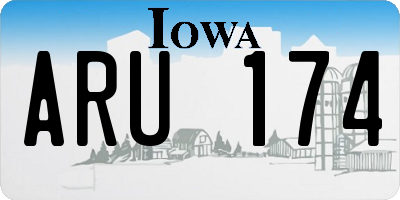 IA license plate ARU174