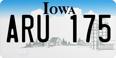 IA license plate ARU175