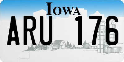 IA license plate ARU176