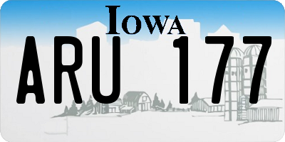 IA license plate ARU177