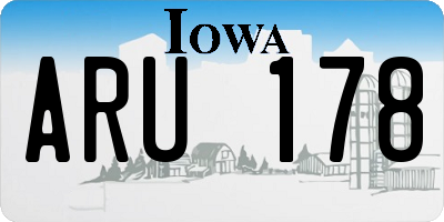 IA license plate ARU178