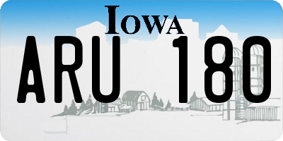 IA license plate ARU180