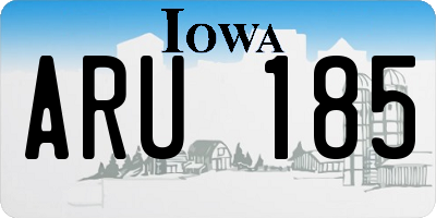 IA license plate ARU185