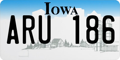 IA license plate ARU186