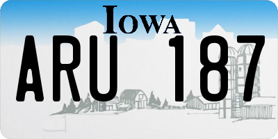 IA license plate ARU187