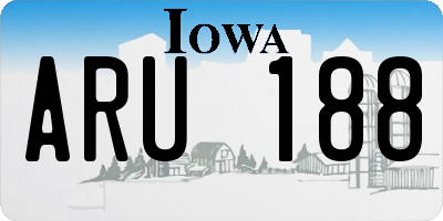 IA license plate ARU188
