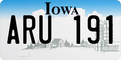 IA license plate ARU191