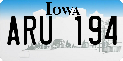 IA license plate ARU194