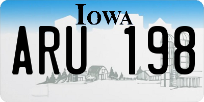 IA license plate ARU198