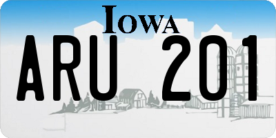 IA license plate ARU201