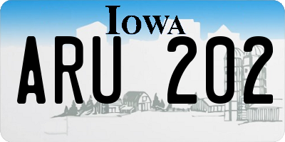 IA license plate ARU202