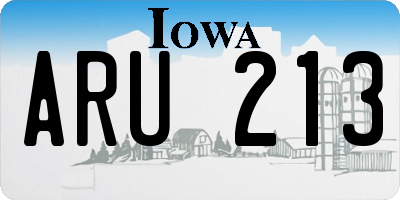 IA license plate ARU213