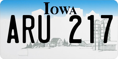 IA license plate ARU217