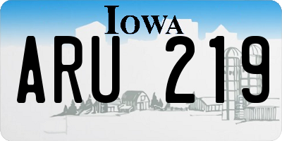 IA license plate ARU219