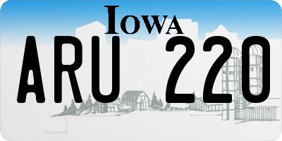 IA license plate ARU220