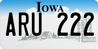 IA license plate ARU222