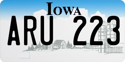 IA license plate ARU223