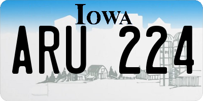 IA license plate ARU224
