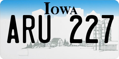 IA license plate ARU227