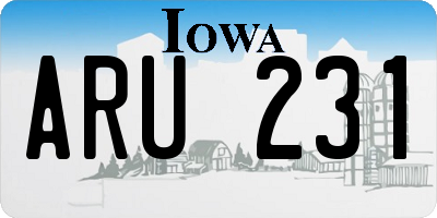IA license plate ARU231
