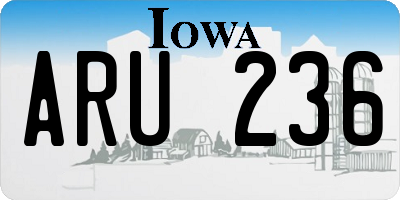 IA license plate ARU236