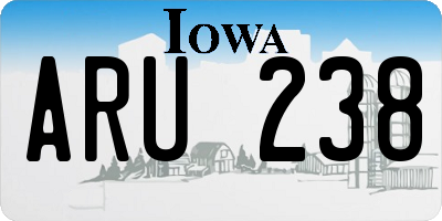 IA license plate ARU238