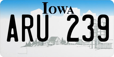 IA license plate ARU239