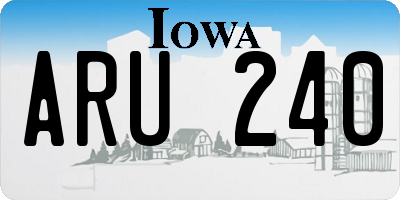 IA license plate ARU240